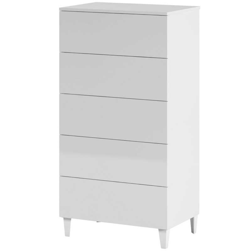 Cómoda de 5 Cajones Blanco 61x117 cm Cómoda de 5 Cajones Blanco 61x117 cm