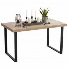 Mesa comedor fija Natural madera roble nordish salvaje industrial 140x80 cm
