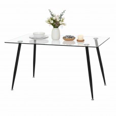 Mesa Comedor Cristal Asper Estilo Industrial 120x70 cm Mesa Comedor Cristal Asper Estilo Industrial 120x70 cm