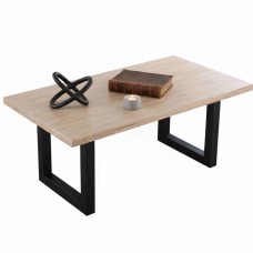 Mesa de Salón Comedor Loft Fija en Madera Roble Nordish y Negro Mate 180X100 cm Mesa de Salón Comedor Loft Fija en Madera Roble Nordish y Negro Mate 180X100 cm