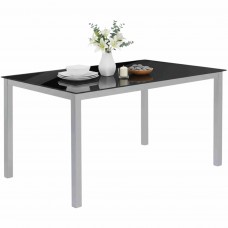Mesa Cadell Cristal Color Negro Con Estructura De Metal 140x90 cm Mesa Cadell Cristal Color Negro Con Estructura De Metal 140x90 cm
