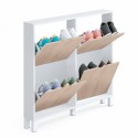 Mueble Zapatero Recibidor Pasillo Mary Blanco Y Roble 97 cm