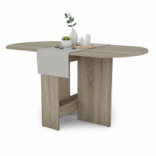Mesa de Comedor Redonda Abatible Sand Color Roble Sonoma 150x75x80 cm