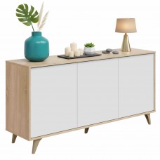 Aparador Kikua Plus 3 puertas roble blanco 154 cm Aparador Kikua Plus 3 puertas roble blanco 154 cm