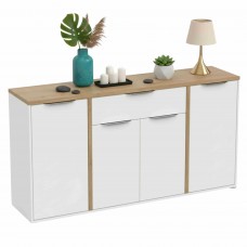 Aparador Salón Acces 4 Puertas Roble Hamilton y Blanco Mate 161 cm Aparador Salón Acces 4 Puertas Roble Hamilton y Blanco Mate 161 cm