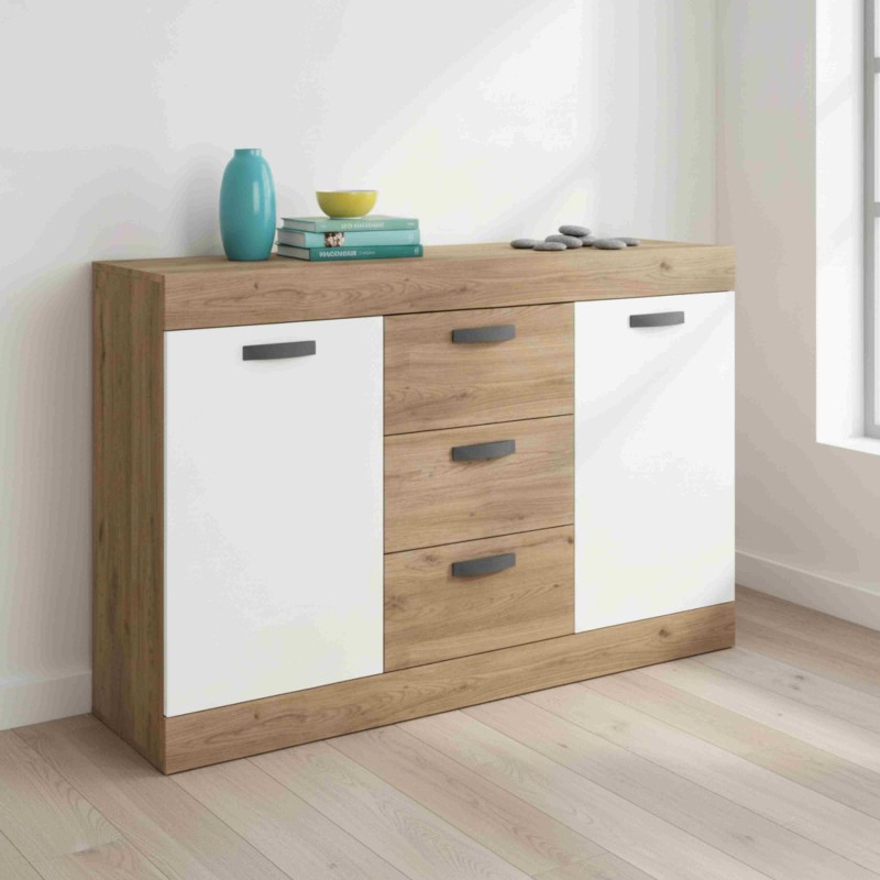 Aparador Argos Salón Comedor Moderno Color Blanco Mate Y  Roble Naturale 140 cm Aparador Argos Salón Comedor Moderno Color Blanco Mate Y  Roble Naturale 140 cm