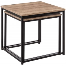 Mesas centro auxiliares Aliaj 2 niveles negro y roble claro