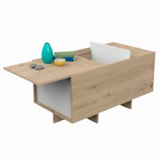 Mesa de Centro Lead Color Roble Artisan y Blanco Mate 90x50 cm