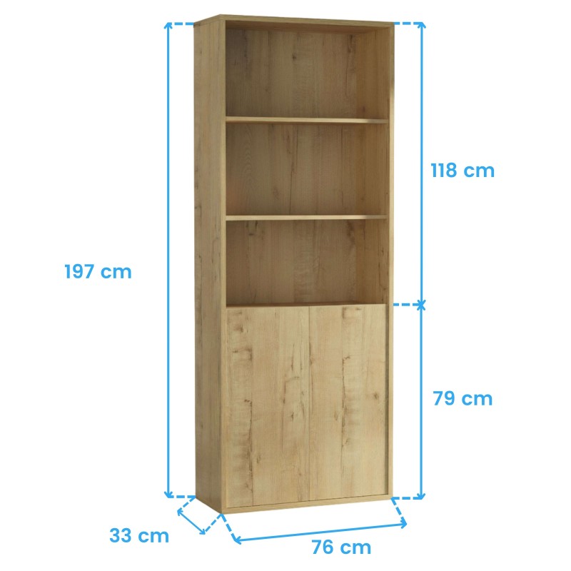 Estantería Roble Gold Cotas