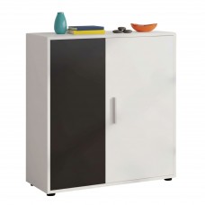 Aparador Salón Moderno Rom Blanco Mate y Negro 80 cm Aparador Salón Moderno Rom Blanco Mate y Negro 80 cm