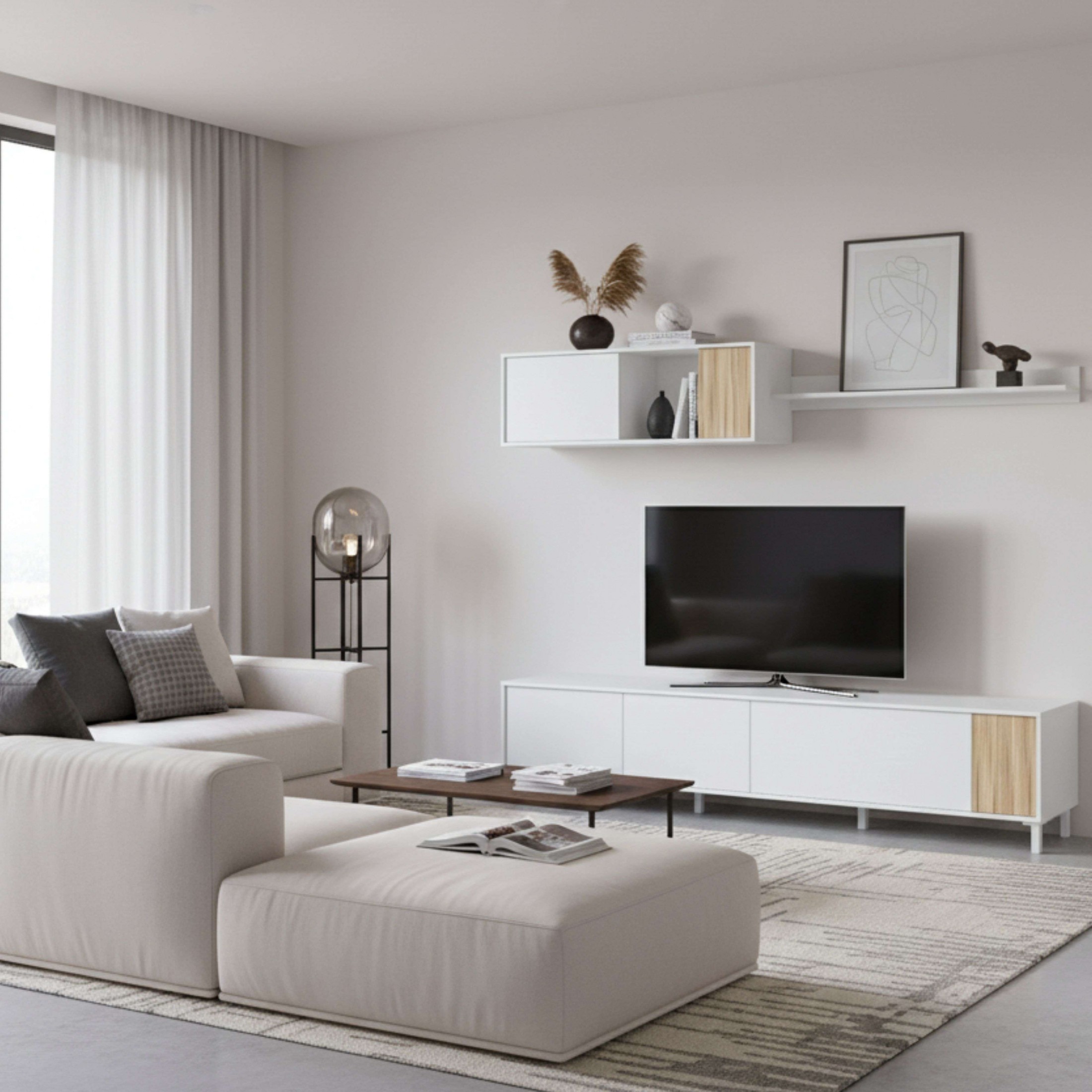 Habitdesign Struttura per letto matrimoniale con 4 cassetti, 156 x 196