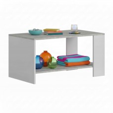 Mesa de centro Salón See Gris Cemento y Blanco Mate 90x46 cm