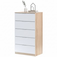 Sinfonier Dormitorio Luca 5 Cajones 60 cm Blanco Roble