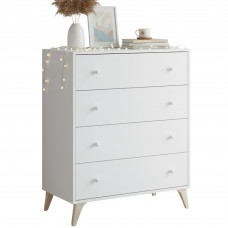 Cómoda De 4 Cajones Juvenil Blanca Sweet 78x95 cm