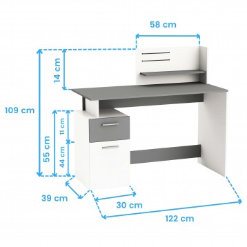 Escritorio Platón Gris Cotas