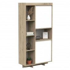 Estantería Lead Alta Color Roble Artisan y Blanco Mate 86x182x35 cm