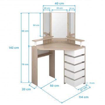 Tocador California Cotas