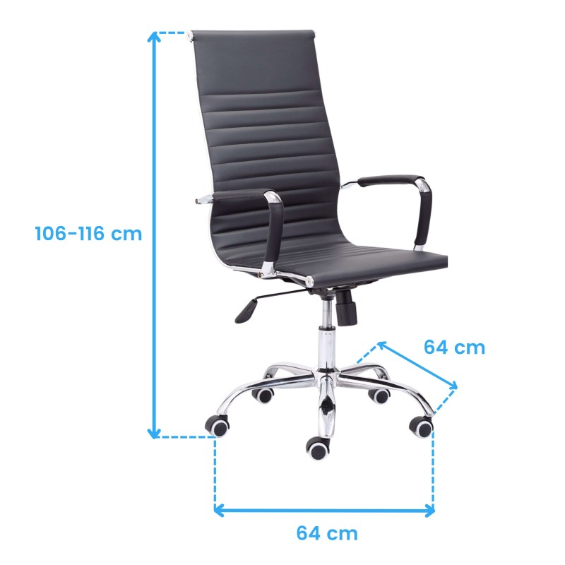 Silla Oficina Negra Cotas Silla Oficina Negra Cotas