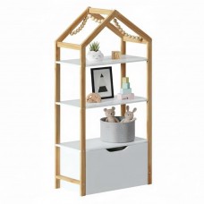 Mueble Infantil Librería Estantería Casa Color Blanco y Roble 60x121x30 cm