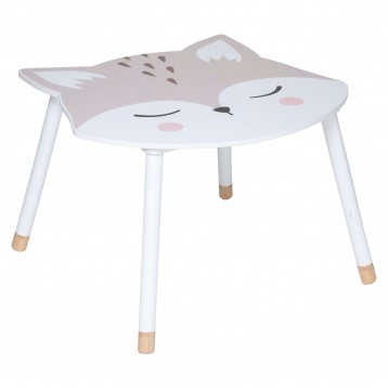Mesa Infantil Fox Douceur con Serigrafia de Zorro en Blanco