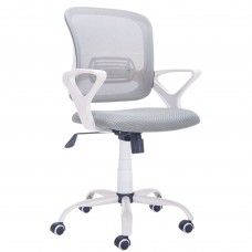 Silla De Oficina Giratoria Perta Color Gris y Blanco