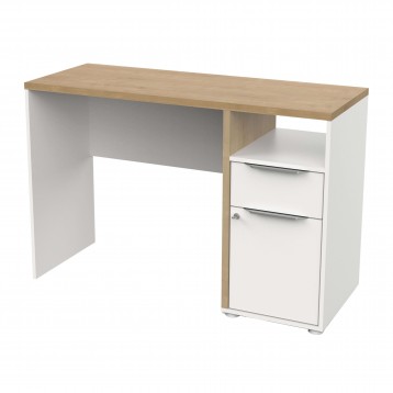 Mesa Escritorio Acces Roble Hamilton Y Blanco Mate 117 cm