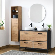 Muebles de Baño Doble Pack Sena Roble Gold y Negro (Lavabos incluidos)