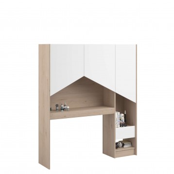 Cabecero de Cama de 90 Juvenil Estantería Child Roble Jackson y Blanco 152x132x32 cm