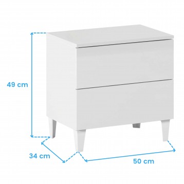 Mesita Blanco Brillo Cotas