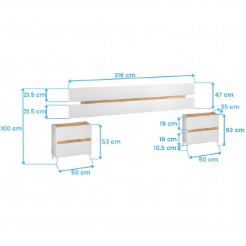 Dormitorio Tempus Mesita y Cabecero Cotas