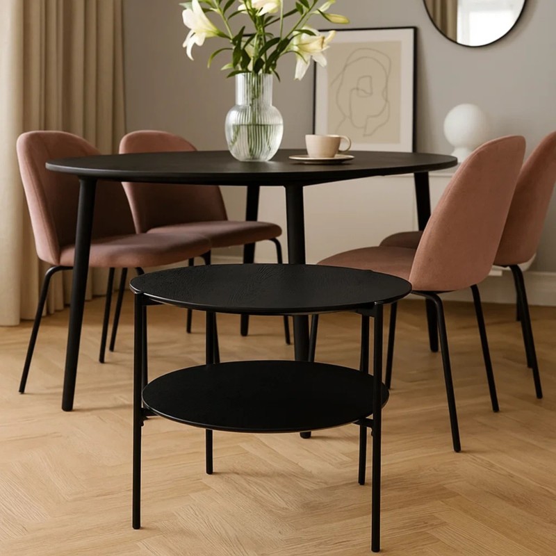 Mesa de Centro Redonda Kemi Color Negro 52x63 cm