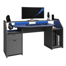 Mesa Gaming Station Pro con LED - Gris 180 cm