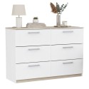 Cómoda Watson 6 cajones Roble kronberg y Blanco Mate 119x81cm