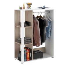 Armario Vestidor Boreal Color Blanco Mate y Roble Japonés 92x123 cm