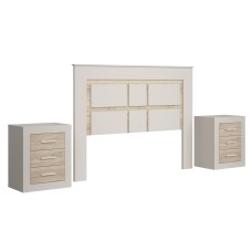 Pack de Muebles de Dormitorio Sara con Cabecero y 2 Mesitas de Noche Pack de Muebles de Dormitorio Sara con Cabecero y 2 Mesitas de Noche