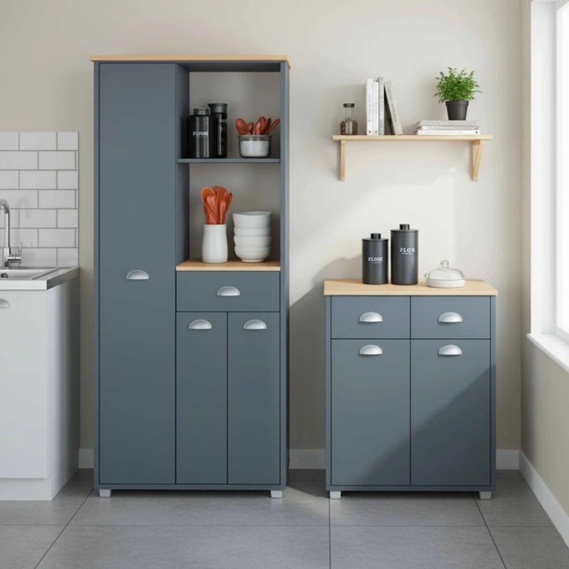 Pack 2 Buffets Cocina Asfeld Gris grafito Pack 2 Buffets Cocina Asfeld Gris grafito