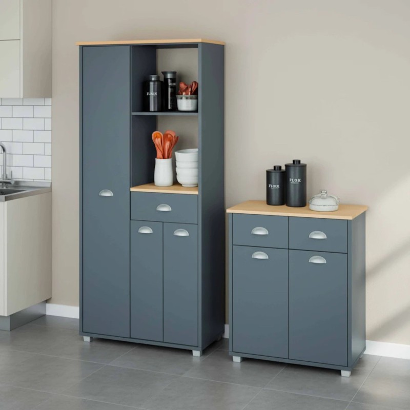 Pack 2 Buffets Cocina Asfeld Gris grafito Pack 2 Buffets Cocina Asfeld Gris grafito