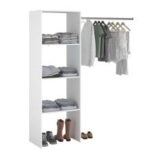 Vestidor Modular De Pared Custom Módulo B Blanco Doble Montaje 160x180 cm