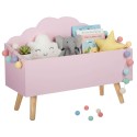 Mueble Infantil Baúl Douceur Forma de Nube Color Rosa 58x45x28 cm