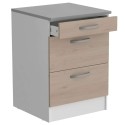 Módulo Inferior Cocina EKO 3 Cajones Roble Jackson y Blanco Mate 60X60 cm