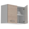 Módulo Superior Cocina Eko 2 Puertas Roble Jackson y Blanco 80x35 cm