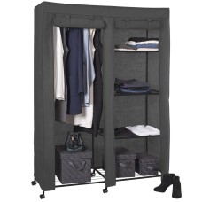 Armario Ropero De Tela Con Ruedas Color Gris 120x168 cm