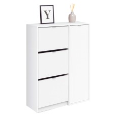 Mueble Zapatero Recibidor con Departamento para Botas Color Blanco 85 cm