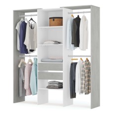 Vestidor Dress 4 Barras 2 Cajones Blanco Cemento 179x202 cm