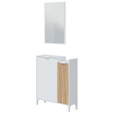 Mueble Recibidor Ethna con Espejo 2 Puertas Blanco Artik Y Natur 77X91x24 cm Mueble Recibidor Ethna con Espejo 2 Puertas Blanco Artik Y Natur 77X91x24 cm