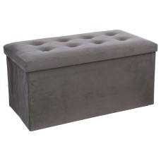 Baúl Puff Plegable Doble Lysandre Color Gris 76x38 cm Baúl Puff Plegable Doble Lysandre Color Gris 76x38 cm