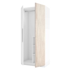 Armario Juvenil Estelle 2 Puertas Blanco Mate y Roble Sahara 90x201x53 cm Armario Juvenil Estelle 2 Puertas Blanco Mate y Roble Sahara 90x201x53 cm
