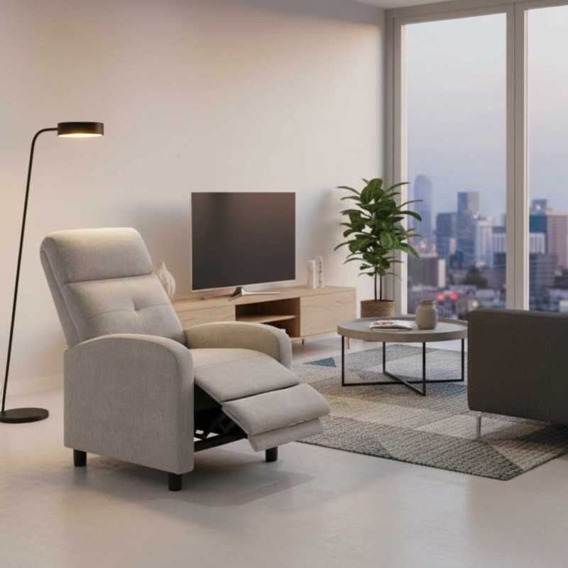 Sillón Relax Reclinable Denmark Salón Color Beige Sillón Relax Reclinable Denmark Salón Color Beige