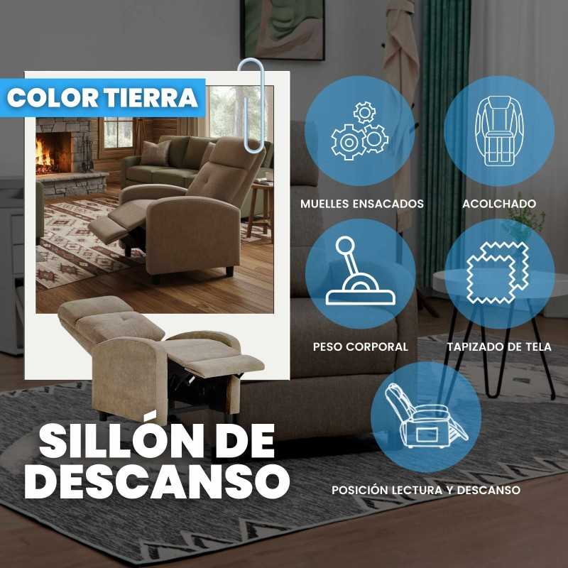 Sillón Relax Reclinable Denmark Salón Color Marrón Sillón Relax Reclinable Denmark Salón Color Marrón