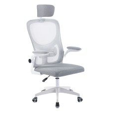Silla Oficina Admis Giratoria Transpirable Color Blanco y Gris